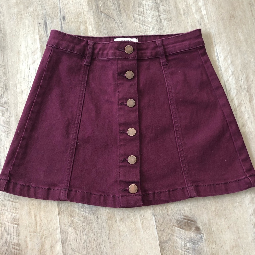 Forever 21 Maroon Jean Skirt
